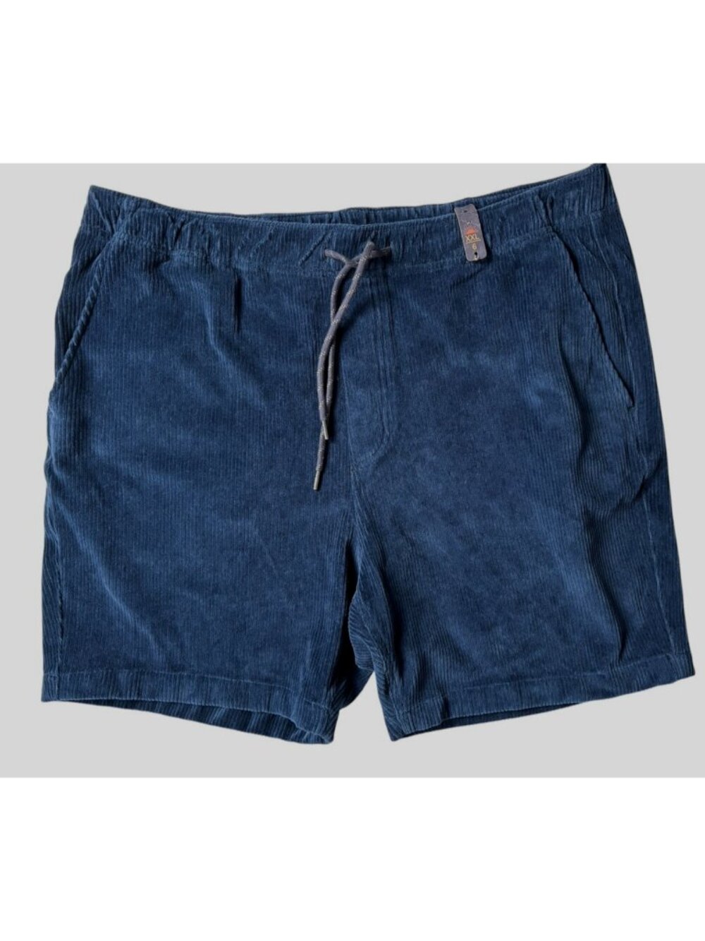 New FAHERTY Essential Corduroy Shorts Mens XXL 2XL Navy Blue Drawstring 6"